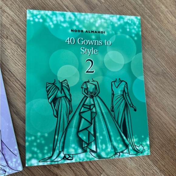 NWT Set of 2 40 Gowns to Style and 40 Gowns to Style 2 Adult Coloring Books - Picture 3 of 5